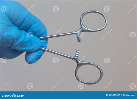 Hemostatic medical clamp stock photo. Image of latex - 143581086