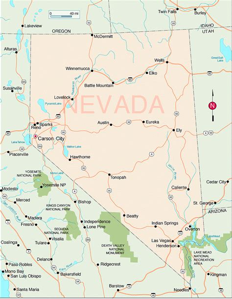 Nevada Map - TravelsFinders.Com