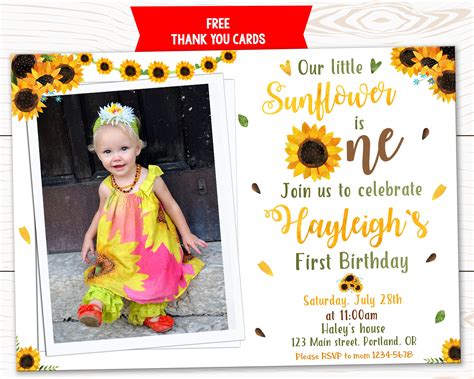 free sunflower birthday invitations - Waltraud Isaacs