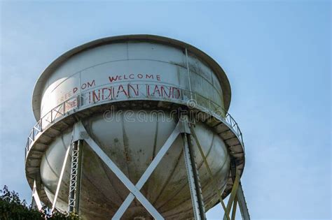 Photograph of the Famous Alcatraz Water Tower with Graffiti Following American Indian Occupation ...