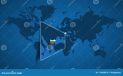 Detailed World Map with Pinned Enlarged Map of Bulgaria and Neighboring ...