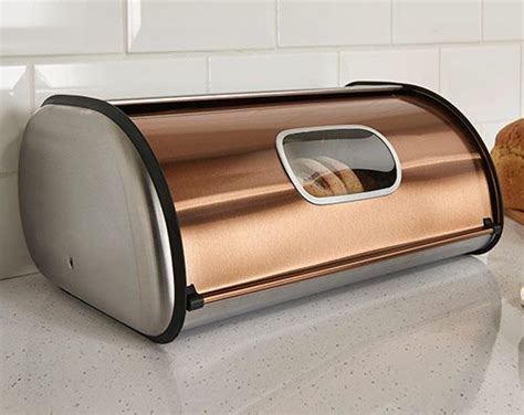 Bread Bin - £30 - Fashionable copper coloured steel bread bin, with ...