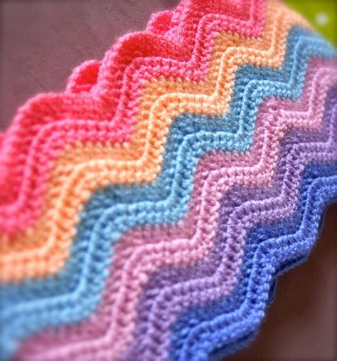 Handmade Colour Wave Stripe Crochet Ripple Scarf in pretty | Etsy ...