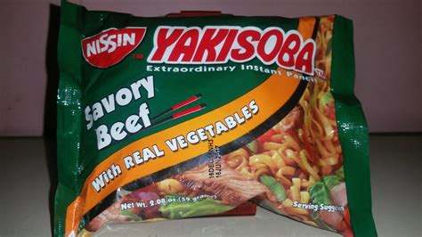 Nissin Yakisoba instant noodles Savory beef ~ Food Raider