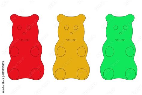 ภาพประกอบสต็อก 2d cartoon illustration of gummy bear ภาพ | Adobe Stock