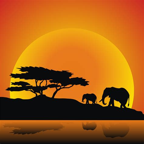 Vector for free use: Elephants family