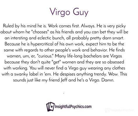 Virgo Man- He gives off the impression of being somebody who is in total control of his emotions ...