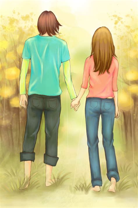 anime couple walking and holding hands - yellowlowtopvans