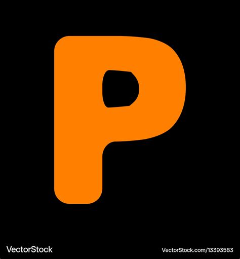 Letter p sign design template element orange icon Vector Image