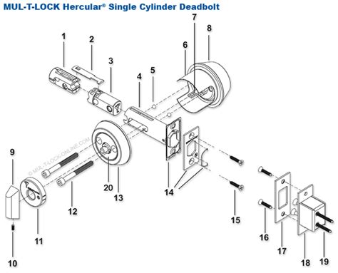 MUL-T-LOCK ONLINE :: Deadbolt Parts