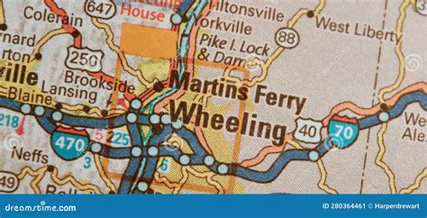 Map Image of Wheeling West Virginia 2 Stock Image - Image of ...