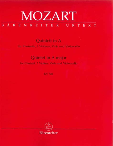 Mozart Clarinet Quintet in A major, KV 581 (Clarinet in A and String ...