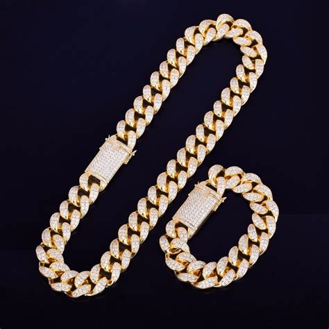 Mens 20mm Bling Heavy AAA Lab Diamond Custom Miami Cuban Link Chain Necklace - Bling Jewelz