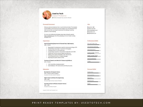 Free Job Resume Template For Microsoft Word - Resume Example Gallery