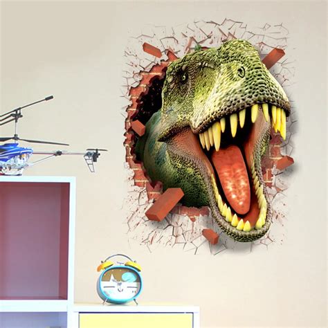 Wall Decal3d Cartoon Dinosaur Removable Mural Wall Stickers for Home Decor-in Wall Stickers from ...