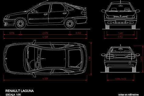 Autocad 2d Car Drawing With Dimensions