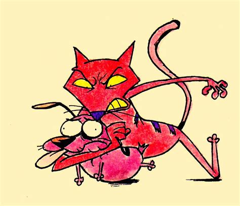 Courage playing with Katz by https://www.deviantart.com/theintrovert on @DeviantArt | Cartoon ...