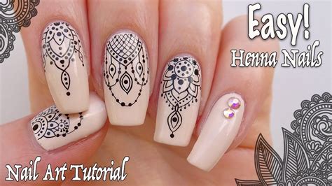 EASY HENNA NAILS! | How to Use Water Decals - YouTube | Henna nails, Henna nail art, Short ...