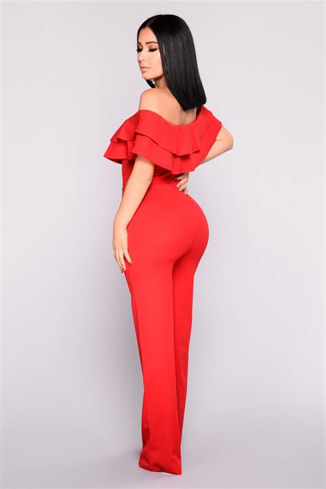 Ready To Ruffle Jumpsuit - Red