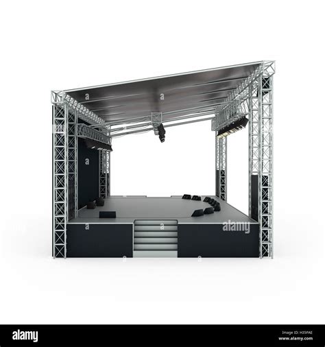 Podium concert stage, side view, isolated 3d rendering Stock Photo - Alamy