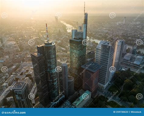 Aerial View of Frankfurt Skyline during Sunrise Stock Image - Image of downtown, travel: 259730633