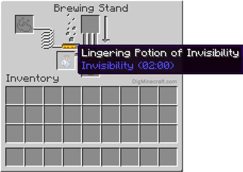 How to make a Lingering Potion of Invisibility (2:00) in Minecraft