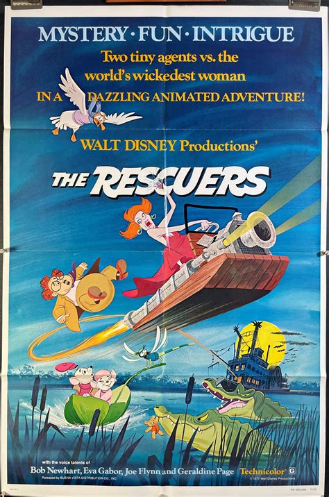 THE RESCUERS, Bob Newhart, Eva Gabor, original vintage movie poster - Original Vintage Movie Posters