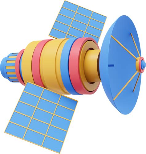 Space satellite with an antenna. Orbital communication station ...