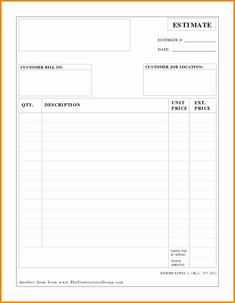 Free Job Estimate Template Of Microsoft Word Quote Template ...