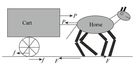 How many forces are exerted on the horse-cart system? What is the net ...