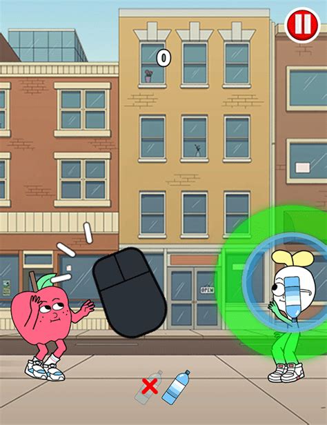 🕹️ Play Apple & Onion Bottle Catch Game: Free Online Cartoon Bottle Throwing Game for Kids