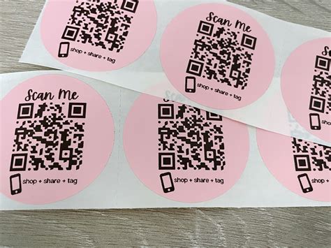 QR Code Stickers Custom QR Code Thermal Printer Label Instagram Social Media Stickers for Small ...