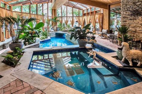 Amazing Indoor Swimming Pool With Tropical Plants | Indoor swimming ...