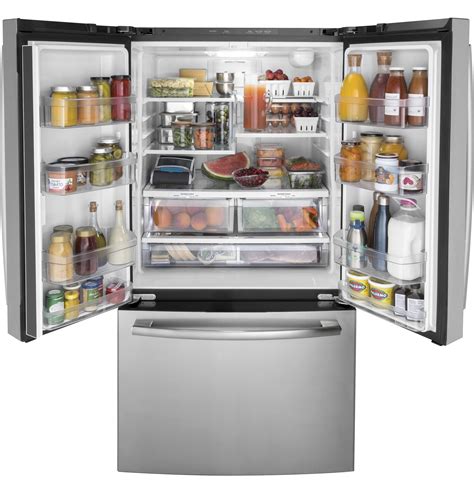 GE - GNE27JYMFS - GE® ENERGY STAR® 27.0 Cu. Ft. Fingerprint Resistant French-Door Refrigerator ...