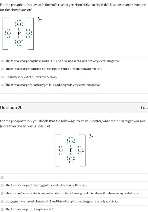 Solved For the phosphate ion - what is the main reason you | Chegg.com