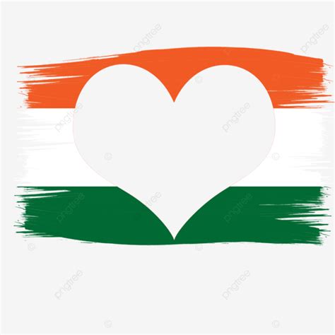 Indian Flag Heart Shape Photo Frame Profile Picture Transparent Background, Photo Frame, Heart ...