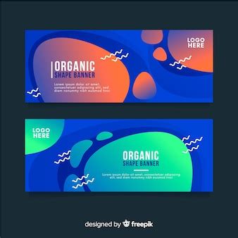 Free Vector | Wavy shapes banner template