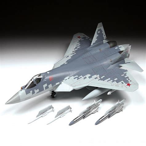 Zvezda Russian Fifth-Generation Fighter SU-57 Aircraft Model Kit (Scale 1:48)