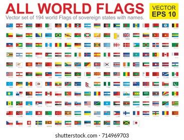 Flags All Countries World All Sovereign Stock Vector (Royalty Free) 714969703 | Shutterstock