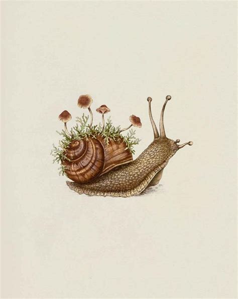 Garden Snail Art Print, Wildlife Illustration, Nature Poster - Etsy ...