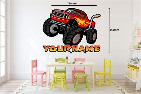 Monster Truck Vinyl Decal - Personalised - Multiple Colours | Bee Unique