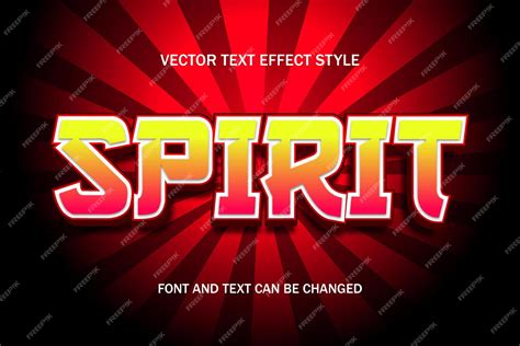 Premium Vector | Spirit power font typography 3d editable text effect ...