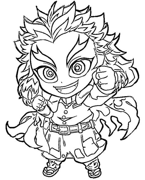 Kyojuro Rengoku and His Sword Coloring Page - Free Printable Coloring ...