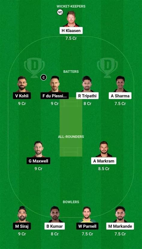 SRH vs RCB Dream11 Prediction, Dream11 Playing XI, Today Match 65, IPL 2023