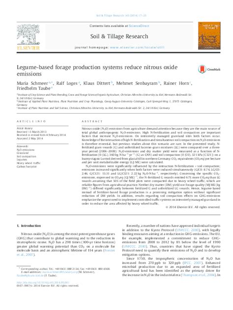 (PDF) Legume-based forage production systems reduce nitrous oxide ...