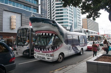 Shark bus in download Auckland | This decorated shark-shaped… | Flickr