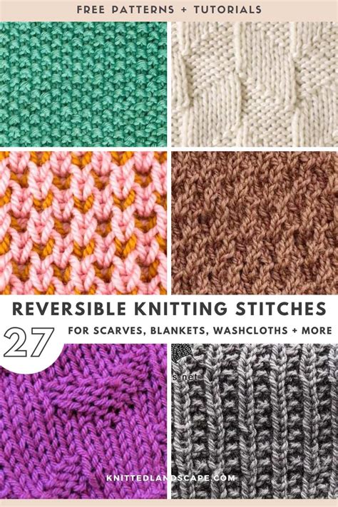 27 Reversible Knit Stitches - Beautiful on Both Sides