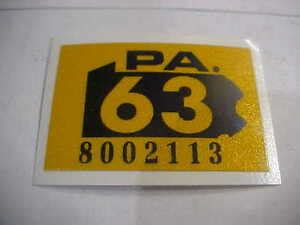 1963 pennsylvania license plate registration sticker | eBay