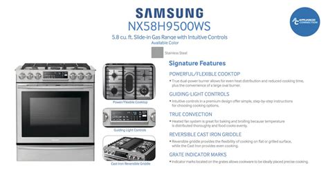 Samsung Slide-in Gas Range with Sealed Burner Cooktop NX58H9500WS at ...