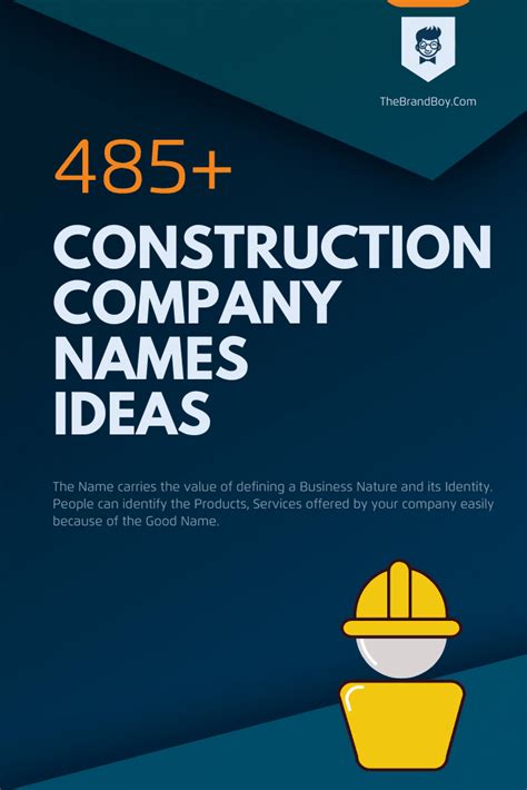 the construction company name and logo are shown in this brochure, which is designed to